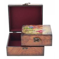 Комплект от 2бр. дървени кутии с цветен принт - птички., снимка 2 - Декорация за дома - 15763631