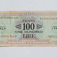 WW2  ITALY  100 LIRE 1943 Military Payment, снимка 1 - Нумизматика и бонистика - 21091933