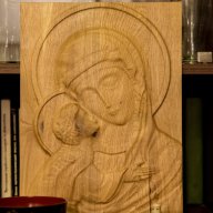 3D дърворезба икона - Мадоната с младенеца, снимка 2 - Декорация за дома - 12395385