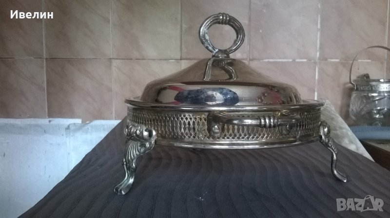 посребрен метален съд, снимка 1