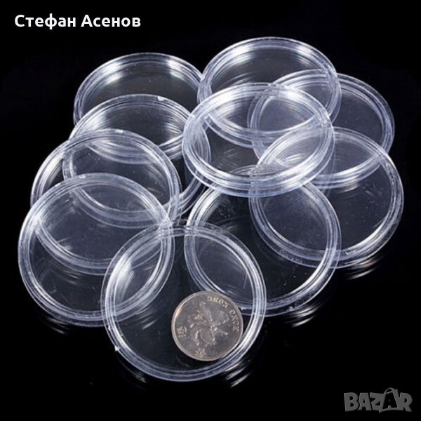 Прозрачна кутия за съхранение на монети за нумизматика, снимка 1