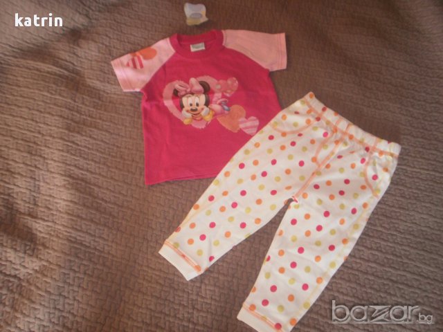 Нови лотове блузка Дисни и панталонки/клинче Джордж за 9-12 и 12-18м, снимка 4 - Комплекти за бебе - 14363555