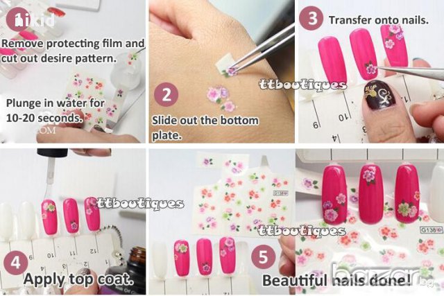 12 в 1 сет зимни Ваденки татос водни стикери маникюр нокти декорация, снимка 3 - Продукти за маникюр - 17195134