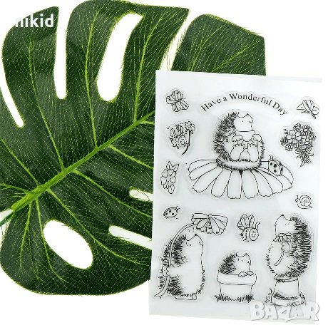 Таралежи силиконов гумен печат украса бисквитки фондан Scrapbooking