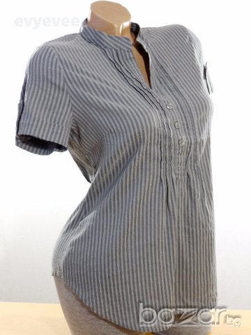 Дамска сива риза с къс ръкав, снимка 6 - Ризи - 14103146