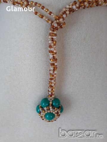 Колие от зелен хаулит и мъниста, снимка 10 - Колиета, медальони, синджири - 19040154