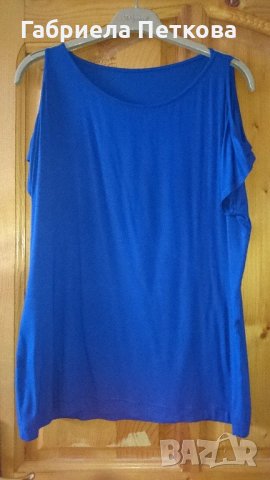Уникална комбинация жилетка и блуза в синьо , снимка 4 - Жилетки - 22157602