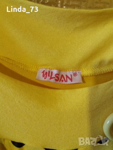Дам.туника-блуза-"YILSAN"-/вискоза+ликра/-патеш.жълта с точки. Закупена от Италия., снимка 4 - Туники - 22002083