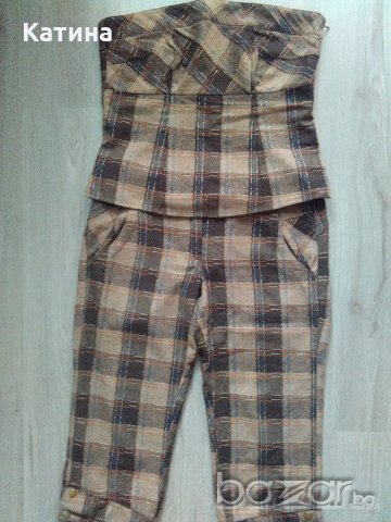 Намаление дамски комплект в бежово-кафяво