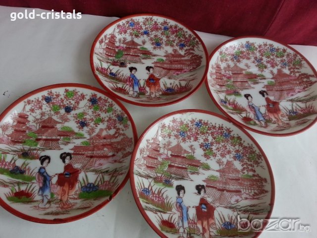 рисувани чинийки японски фин  порцелан , снимка 3 - Антикварни и старинни предмети - 19984903