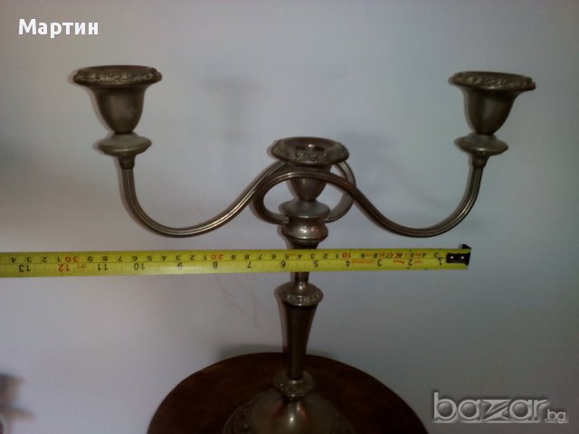 Стар посребрен - Свещник  - 1бр. ( 777772), снимка 3 - Антикварни и старинни предмети - 18106436