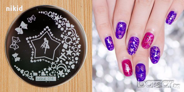   много видове кръгла плочка / щампа шаблон за печат на нокти + подарък, снимка 5 - Продукти за маникюр - 15028807