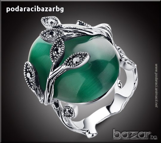 ПРЪСТЕН С ГОЛЯМ АХАТ И КУБИК ЦИРКОНИЙ – ЛУКС И МИСТИКА, снимка 2 - Пръстени - 14640159