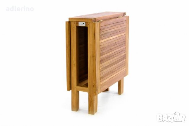 Супер практична дървена сгъваема маса, сгъваема маса за тераса 130х65 см, тик, снимка 3 - Градински мебели, декорация  - 25059058