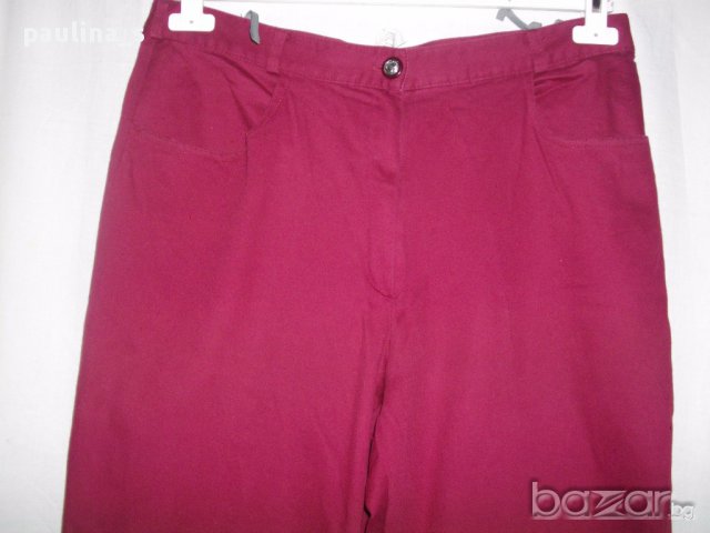 Червени еластични дънкови панталони с висока талия / голям размер, снимка 2 - Панталони - 17269665