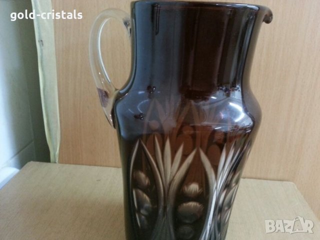 кристална кана гравирана , снимка 5 - Антикварни и старинни предмети - 25661817