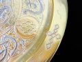 Персийски бронзов поднос с мед и сребро 700 гр, снимка 3