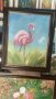 Автентична картина "Розово фламинго", снимка 6