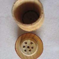 Дървена солничка, гъбка, снимка 3 - Антикварни и старинни предмети - 25652684