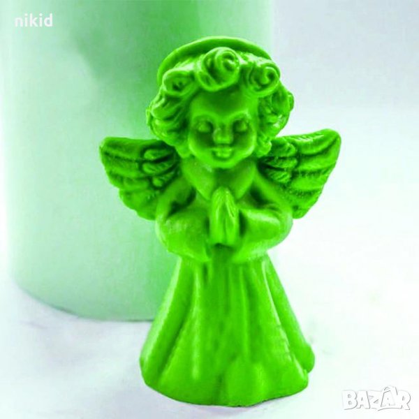 3d Ангел Молитва в цилиндър силиконов молд кръщене фондан торта гипс сапун калъп, снимка 1
