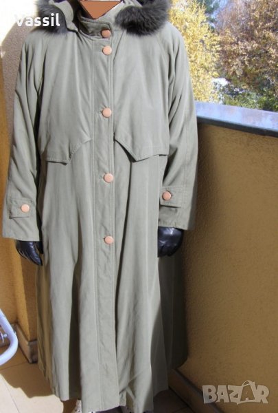 Като ново - дамско зимно палто заешка подплата и зимна шапка, снимка 1