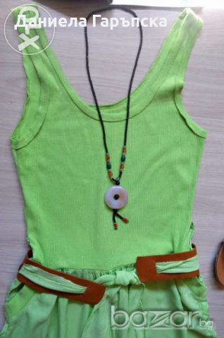 ЗЕЛЕН летен гащеризон  - М размер , снимка 4 - Панталони - 11503215