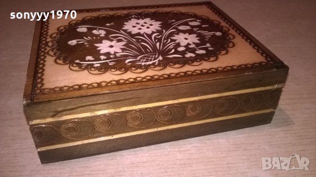 дървена кутия-внос швеицария-19х14х6см, снимка 5 - Колекции - 22057917