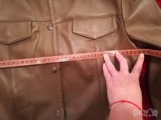 НОВОМаслено зелено яке естествена кожа, снимка 9 - Якета - 25228811