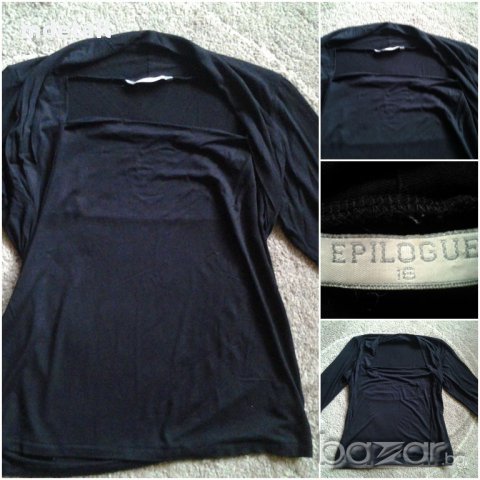 интересна черна блуза с 3/4 ръкав, снимка 2 - Блузи с дълъг ръкав и пуловери - 8986072