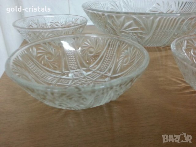 стари стъклени купички и купа , снимка 5 - Сервизи - 22287197