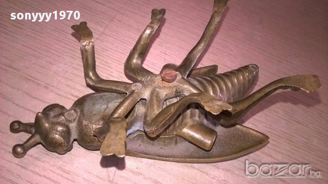 ПОРЪЧАН-Пепелник-ПЧЕЛА/МУХА-АНТИК-масивен-мед/месинг-12х8х5см, снимка 2 - Антикварни и старинни предмети - 18140411