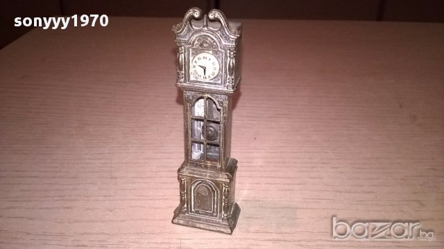 Мини ретро колекция часовник с махало-месинг-9х3х2см-внос швеицария, снимка 3 - Антикварни и старинни предмети - 17522437