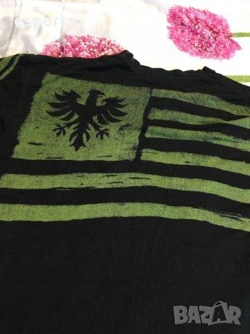 Мъжка тениска Affliction American Customs Black & Green Skull , снимка 6 - Тениски - 25975809