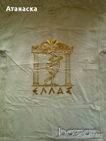 Чисто нова тениска със златиста щампа "ELLAS", снимка 2 - Тениски - 15994503