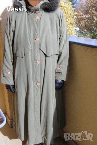 Като ново - дамско зимно палто заешка подплата и зимна шапка