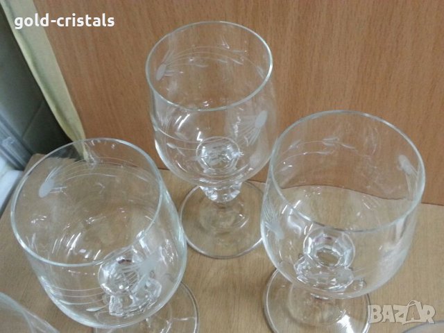 Кристални чаши за вино гравирани, снимка 6 - Антикварни и старинни предмети - 22743917