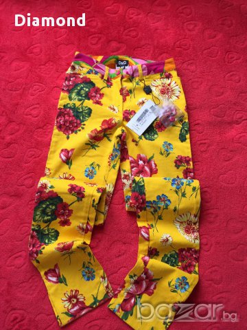 100 % D&G Dolce&Gabbana Нов оригинален флорален панталон, снимка 5 - Панталони - 17968208