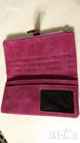 Дамско портмоне от естествен велур, снимка 3 - Портфейли, портмонета - 23503166