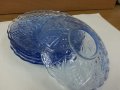 Стъклени чинии и поднос цветно синьо стъкло, снимка 7