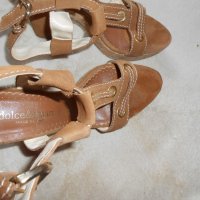 Дамски кожени сандали на ток Dolce amaro italian brand , снимка 7 - Дамски обувки на ток - 22046248
