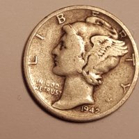 US MERCURY DIME 1942-S / SILVER COIN, снимка 2 - Нумизматика и бонистика - 18733574