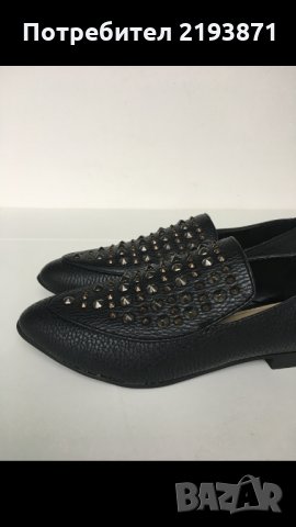 Кожени равни черни обувки с капси JustFab номер 36, снимка 11 - Дамски ежедневни обувки - 24569095