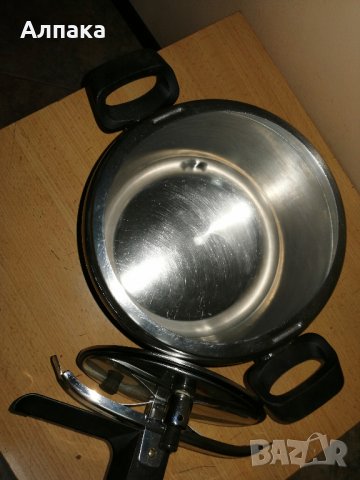 Продавам тенджера под налягане aeternum Италия, алпака, 6 литра, снимка 4 - Съдове за готвене - 25357759