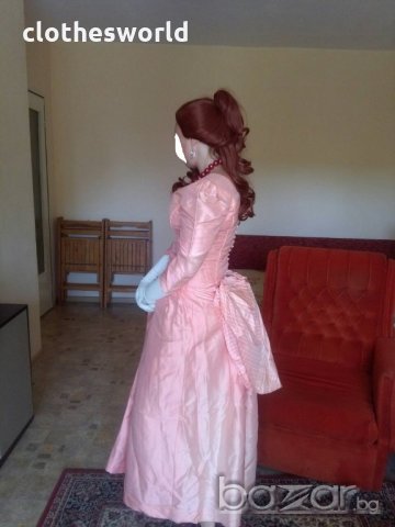 Бална рокля във викториански стил в коралов цвят, снимка 6 - Рокли - 11690435