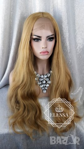 Lace Front LUXYRY WIG ELESSA Дълга Натурално Руса Перука Код 1036, снимка 7 - Аксесоари за коса - 25715200