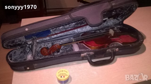 цигулка с лък и куфар-внос франция, снимка 6 - Струнни инструменти - 22458298