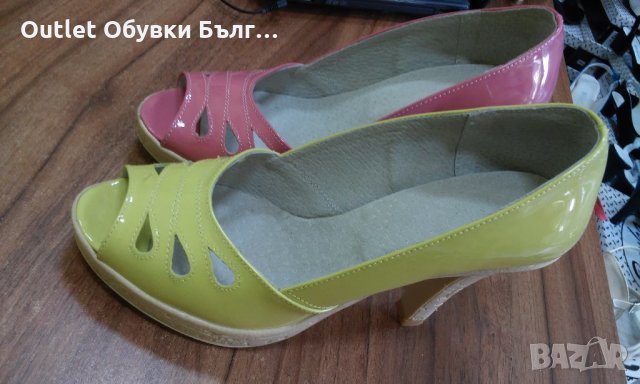 №35/37 Естествен Цветен Лак Висок ток, снимка 4 - Дамски обувки на ток - 21738212