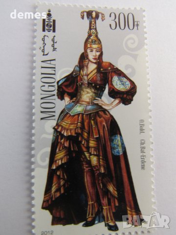  Сет 6 марки Монголски модерни национални костюм,ново,2012 г., снимка 7 - Филателия - 22424087