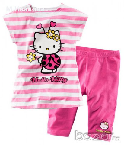 Летен комплект Hello Kitty  блузка + клинче 6-7-8-9 години