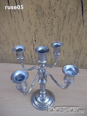Свещник бронзов за 5 бр. свещи - 1,720 кг., снимка 7 - Други ценни предмети - 19341866